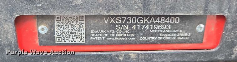 image for item EV4362 Exmark Vertex ZTR lawn mower