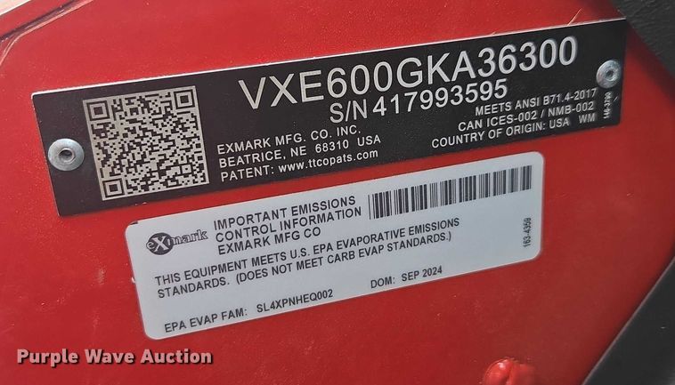 image for item EV4363 Exmark Vertex ZTR lawn mower