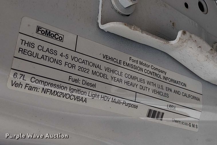 image for item EV5001 2022 Ford F550 Super Duty dump truck