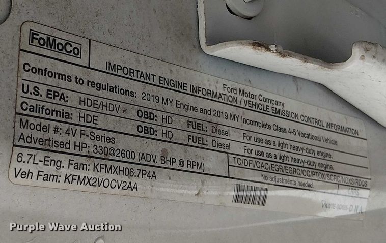 image for item EV5008 2019 Ford F550 Super Duty utility / service truck