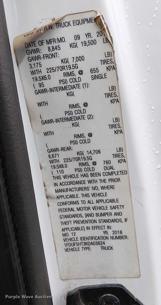 image for item EV5008 2019 Ford F550 Super Duty utility / service truck