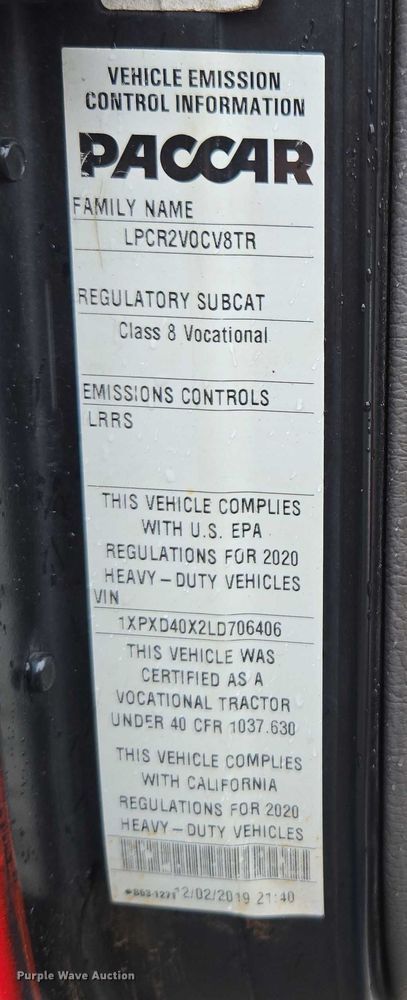 image for item EV5014 2020 Peterbilt 389 semi truck