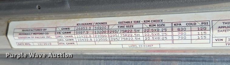 image for item EV5014 2020 Peterbilt 389 semi truck