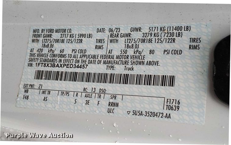 image for item EV5015 2023 Ford F350 Super Duty  SuperCab pickup truck