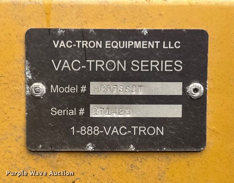 image for item EV5025 2017 Vermeer MC873SDT Heavy Low Profile vacuum excavator