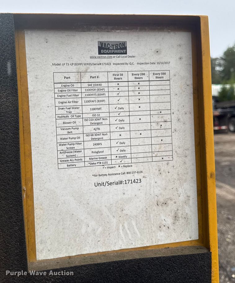 image for item EV5025 2017 Vermeer MC873SDT Heavy Low Profile vacuum excavator