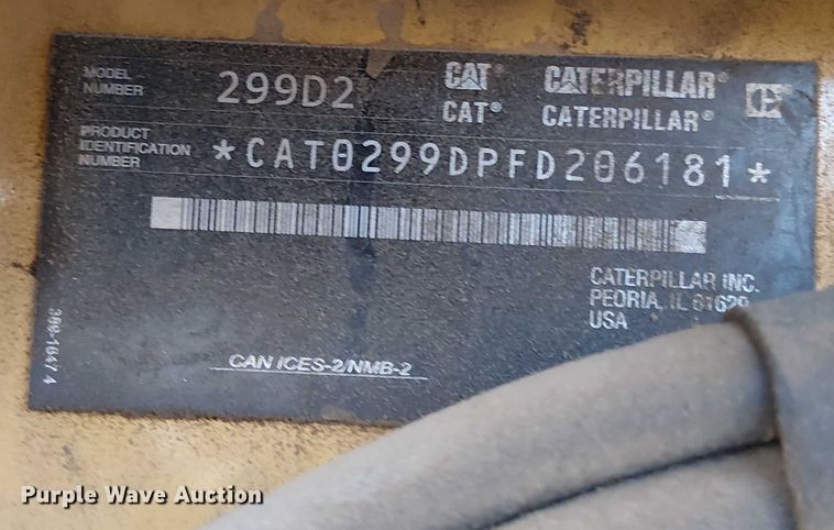 image for item EV5084 2019 Caterpillar 299D2 tracked skid steer loader