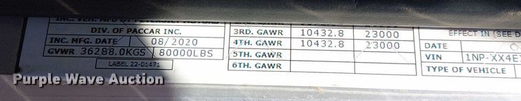 image for item EV5117 2021 Peterbilt 389 dump truck