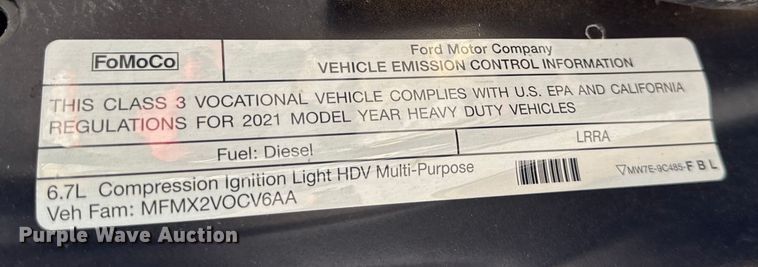 image for item EV5123 2021 Ford F350 Super Duty SuperCab utility bed pickup truck