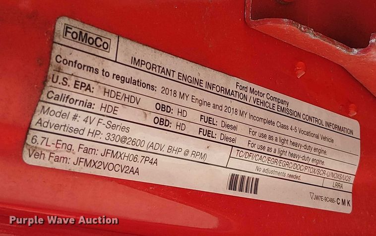 image for item EV5126 2018 Ford F550 dump truck