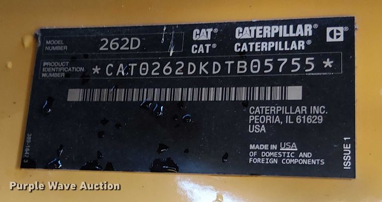 image for item EV5145 2016 Caterpillar 262D skid steer loader