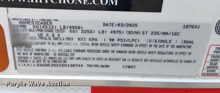 image for item EV5165 2025 Homesteader enclosed cargo trailer