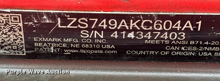 image for item EV5200 EXmark Lazer Z ZTR lawn mower