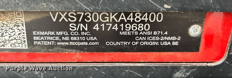 image for item EV5202 EXmark Vertex ZTR lawn mower