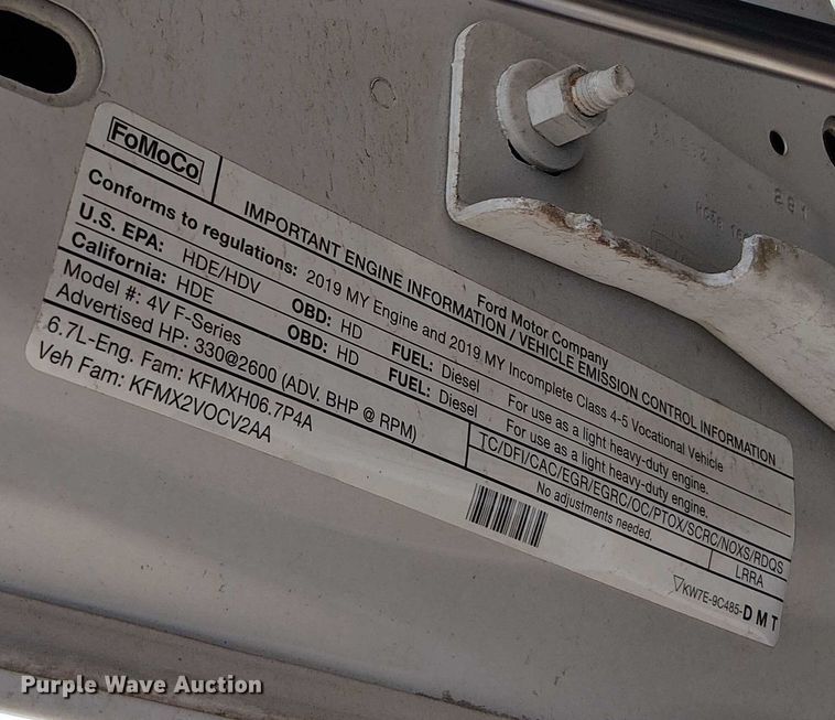 image for item EV5208 2019 Ford F550 SuperCab dump truck