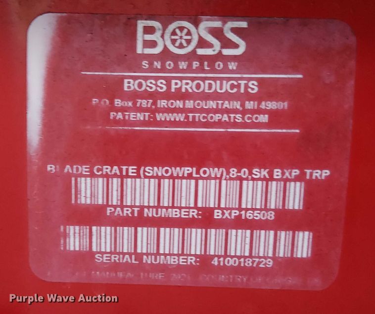 image for item EV5227 Boss skid steer snow pusher