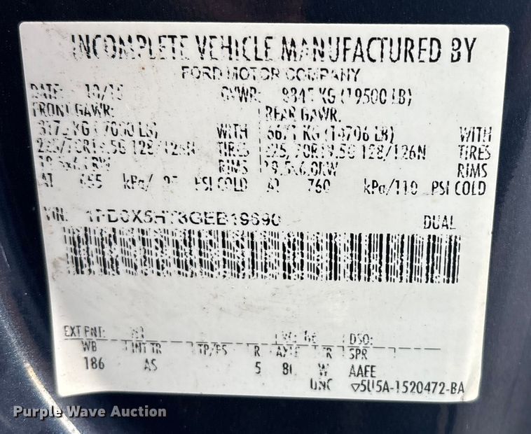 image for item EV5229 2016 Ford F550 SuperCab dump truck