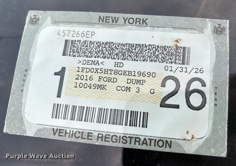 image for item EV5229 2016 Ford F550 SuperCab dump truck