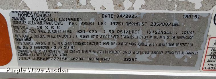 image for item EV5239 2025 Homesteader Hercules enclosed cargo trailer