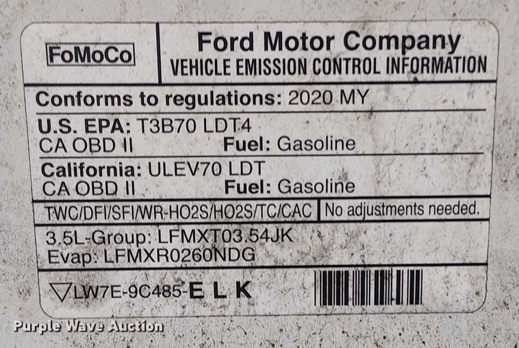 image for item EV5244 2020 Ford F150 SuperCrew pickup truck