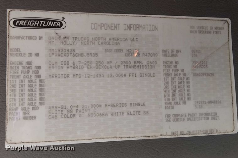 image for item EV5255 2012 Freightliner M2 bucket truck