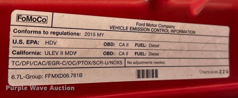 image for item EV5273 2015 Ford F250 Super Duty SuperCab pickup truck