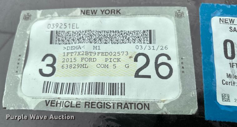 image for item EV5273 2015 Ford F250 Super Duty SuperCab pickup truck