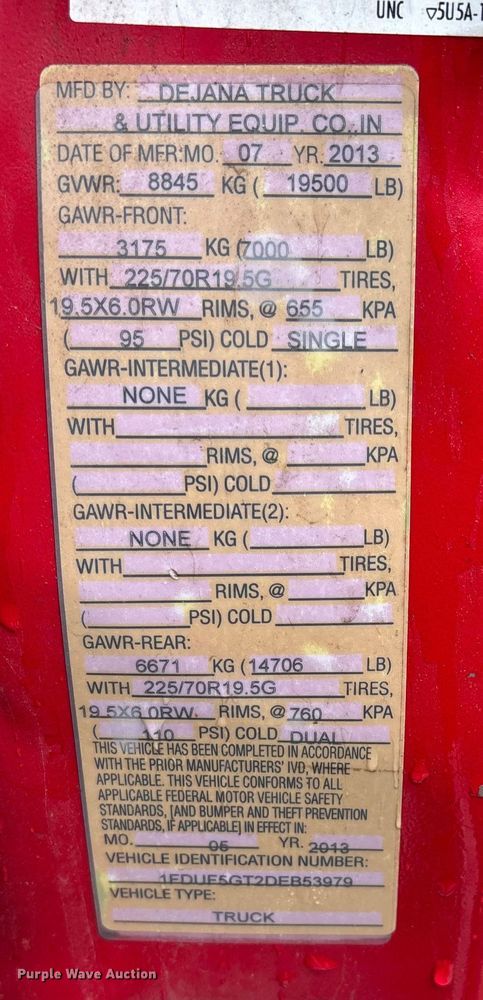 image for item EV5274 2013 Ford F550 dump truck