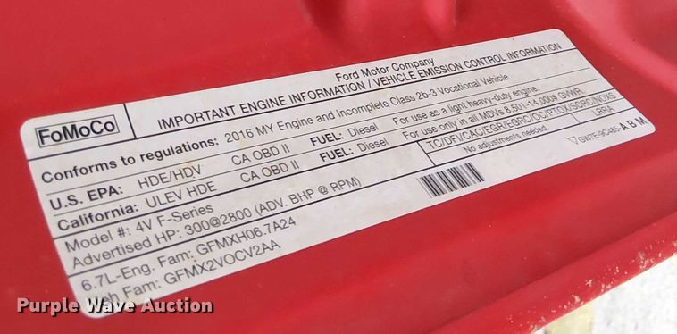 image for item EV5275 2016 Ford F350 Super Duty utility bed pickup truck