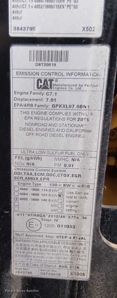 image for item EV5276 2017 Caterpillar 930M wheel loader