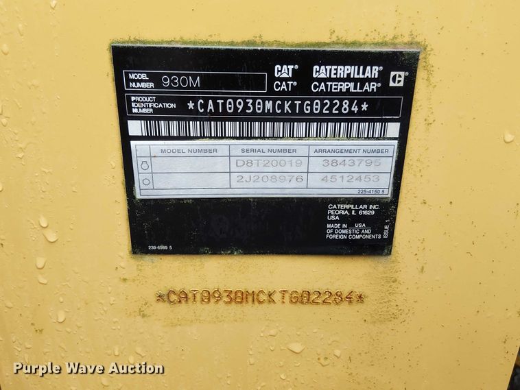 image for item EV5276 2017 Caterpillar 930M wheel loader