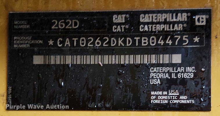 image for item EV5279 2016 Caterpillar 262D skid steer loader