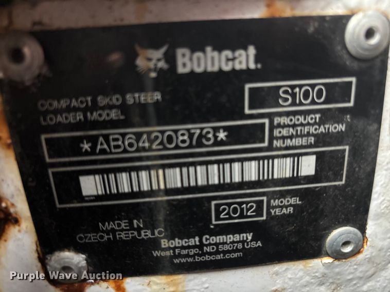 image for item EV5306 2012 Bobcat S100 skid steer loader