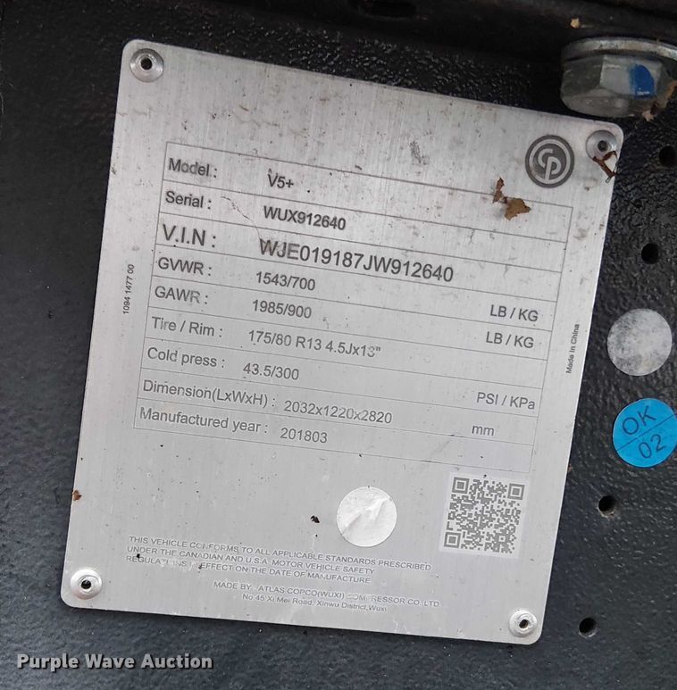 image for item EV5325 2018 Chicago pneumatic V5+ light plant