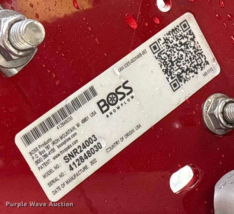 image for item EV5337 2022 Boss Snowrator snow pusher