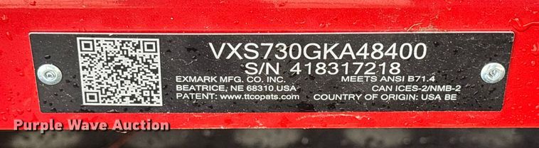image for item EV5346 Exmark Vertex ZTR lawn mower