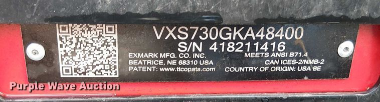 image for item EV5348 EXmark vertex ZTR lawn mower