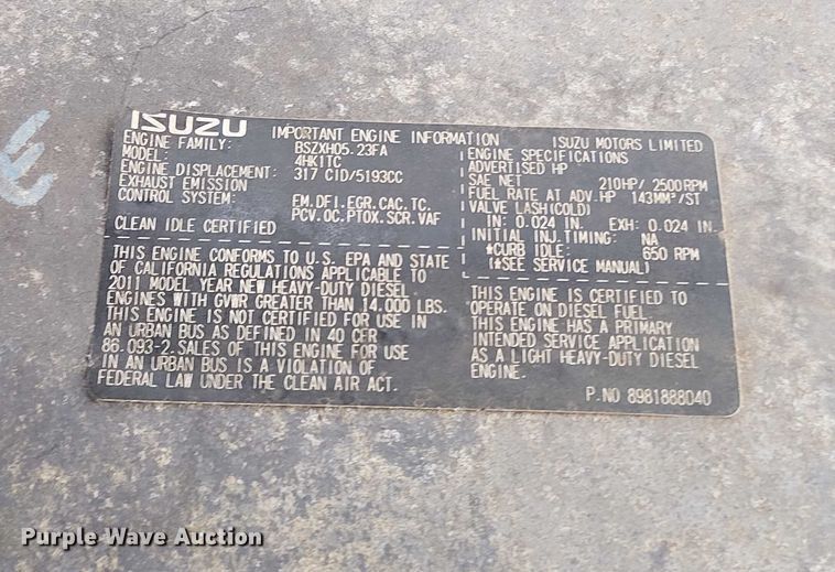 image for item EV5354 2012 Isuzu Nqr/nrr refrigerated delivery truck