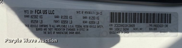 image for item DO1240 2016 Dodge Charger Police 