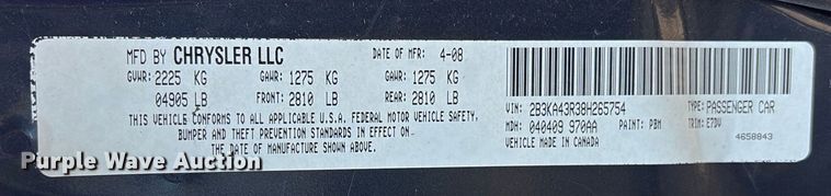 image for item DO1243 2008 Dodge Charger Police 