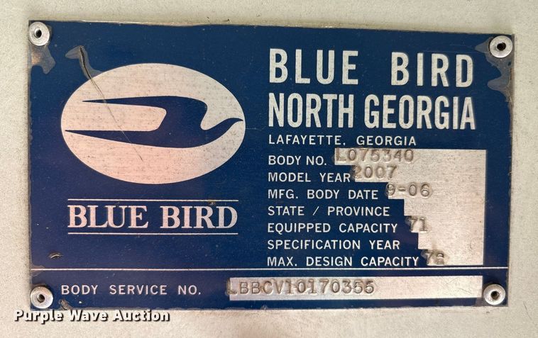 image for item DO1274 2007 Blue Bird Vision school bus