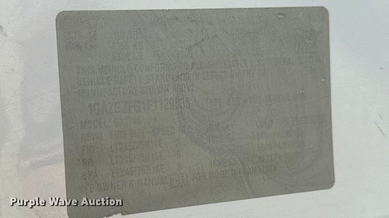 image for item DO2290 2015 Chevrolet Express 3500 van