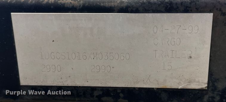 image for item DO2299 1999 Doolittle enclosed cargo trailer
