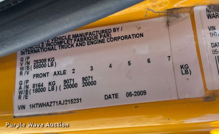 image for item DO2300 2010 International 7400 WorkStar dump truck