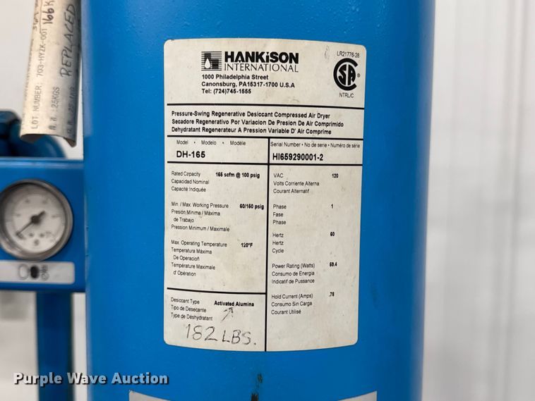 image for item DO2306 (2) Hankison International DH-165 air dryers