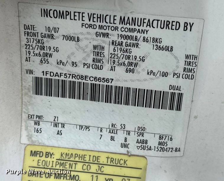 image for item DO2365 2008 Ford F550 dump truck