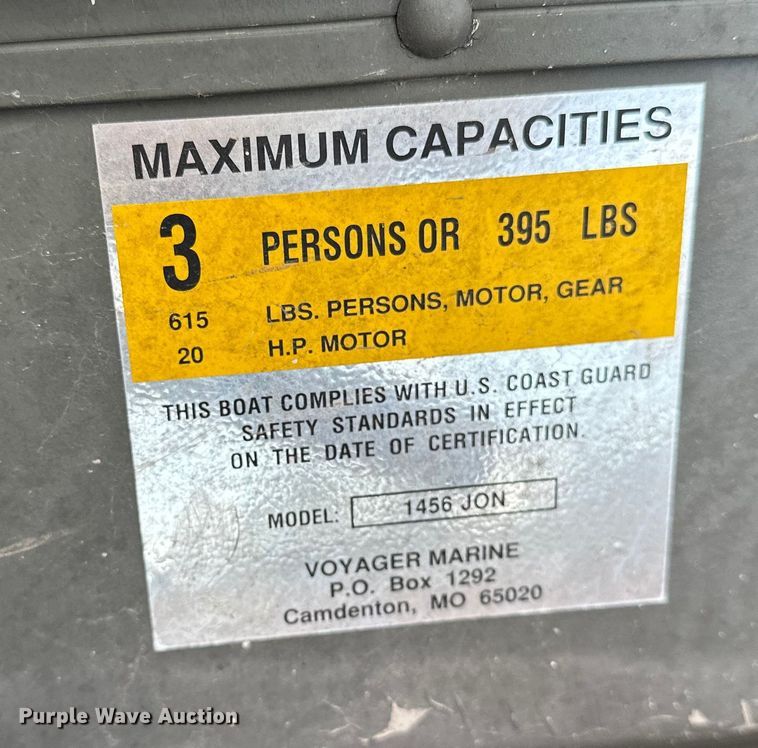 image for item DP8854 Voyager 1456 Jon boat
