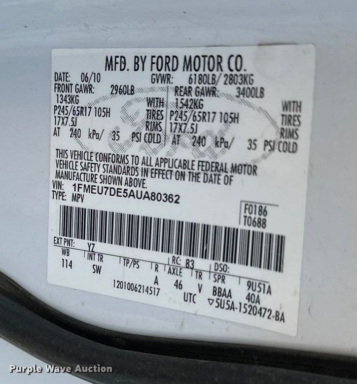 image for item DP8885 2010 Ford Explorer SUV