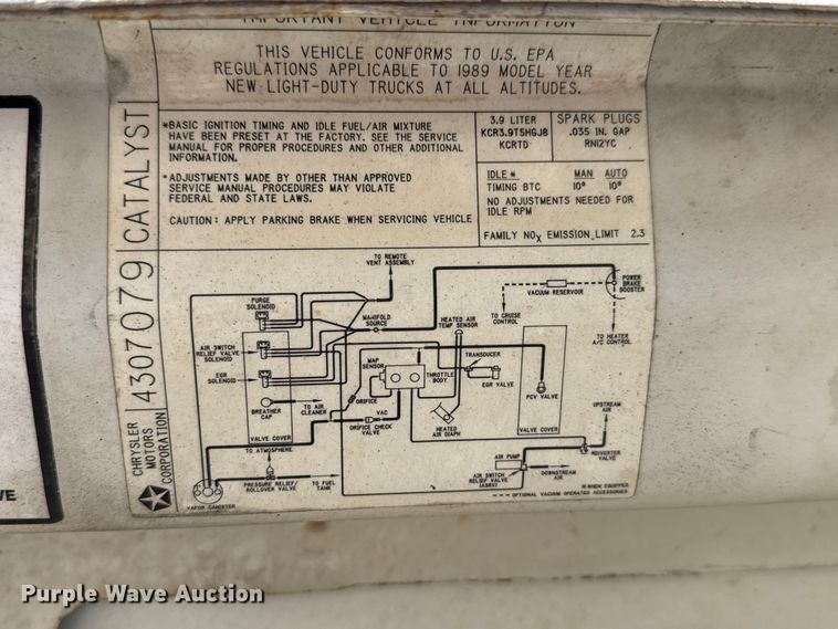 image for item DP8886 1989 Dodge D150S pickup truck