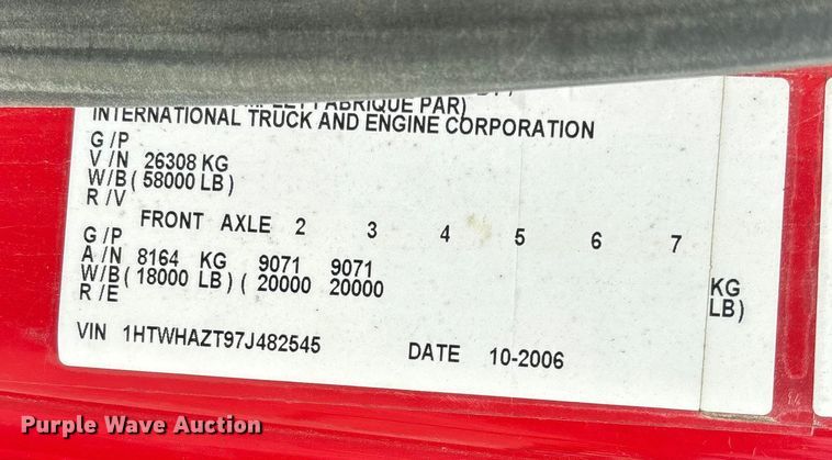 image for item DU1369 2007 International 7400 dump truck